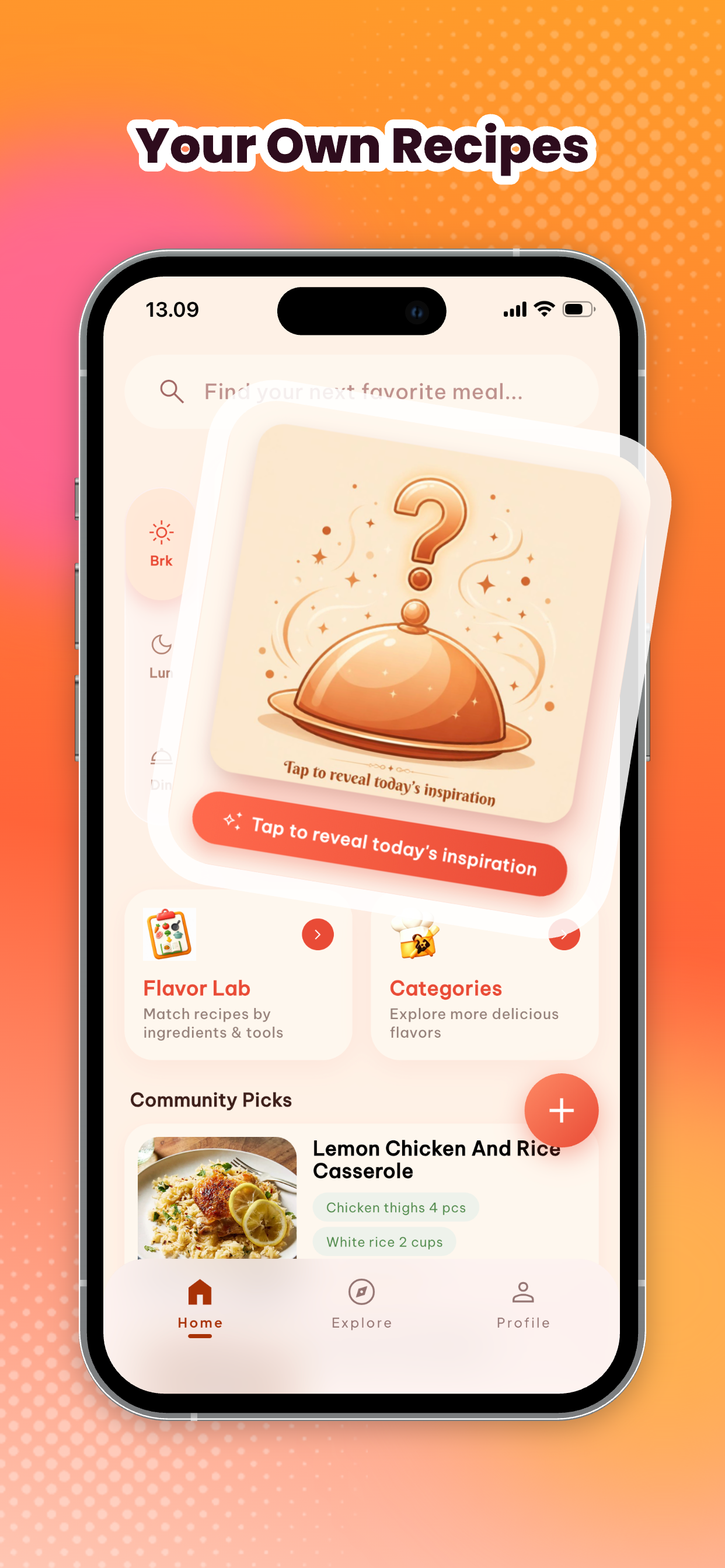 Home and daily inspiration screen